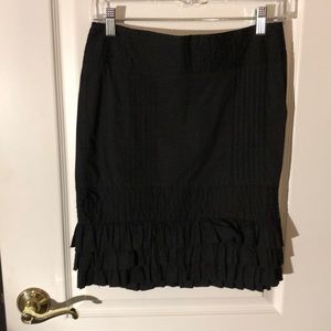 Black ruffled skirt